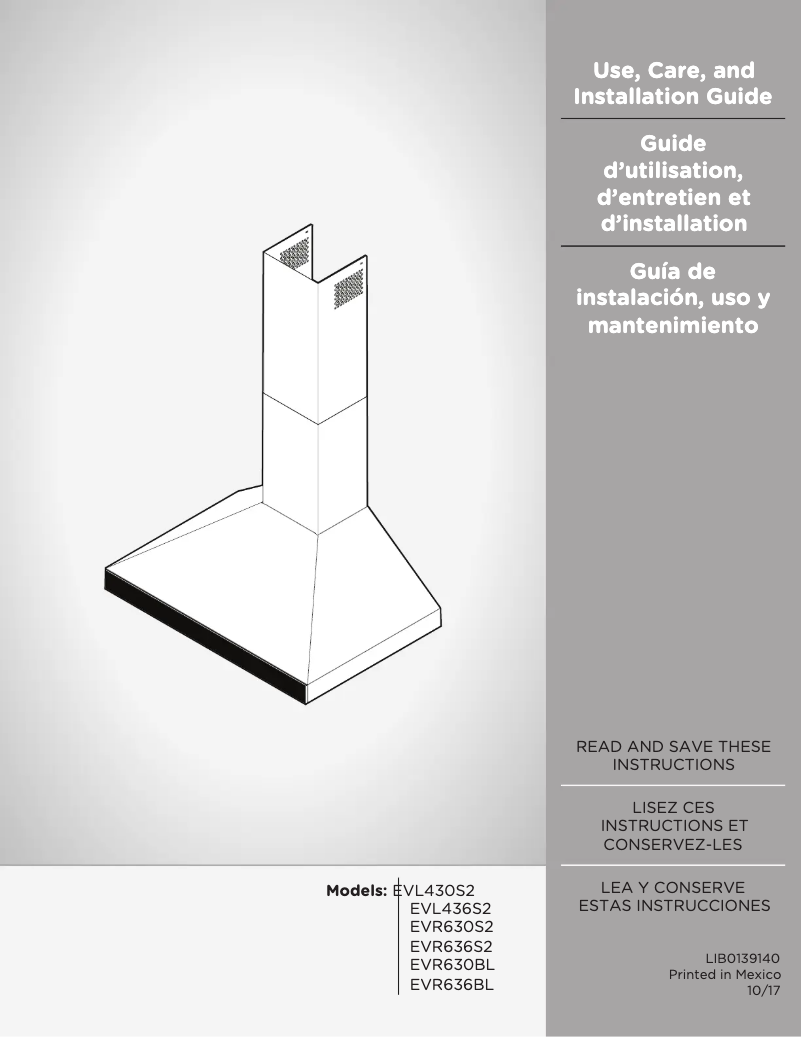 Page 1 de la notice Manuel utilisateur Elica Varna PRF0138661