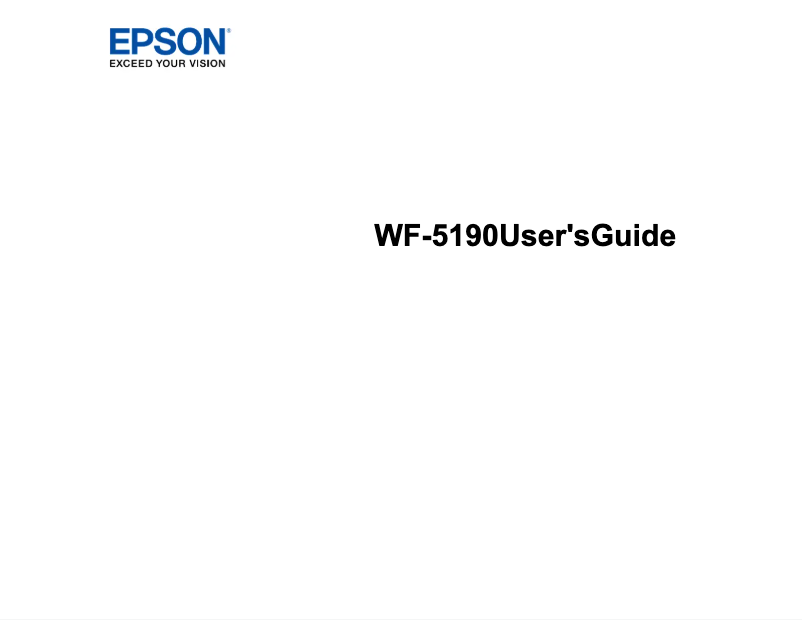 Image de la première page du manuel de l'appareil WorkForce Pro WF-5190