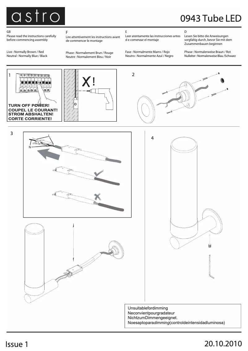 Image de la première page du manuel de l'appareil Tube LED