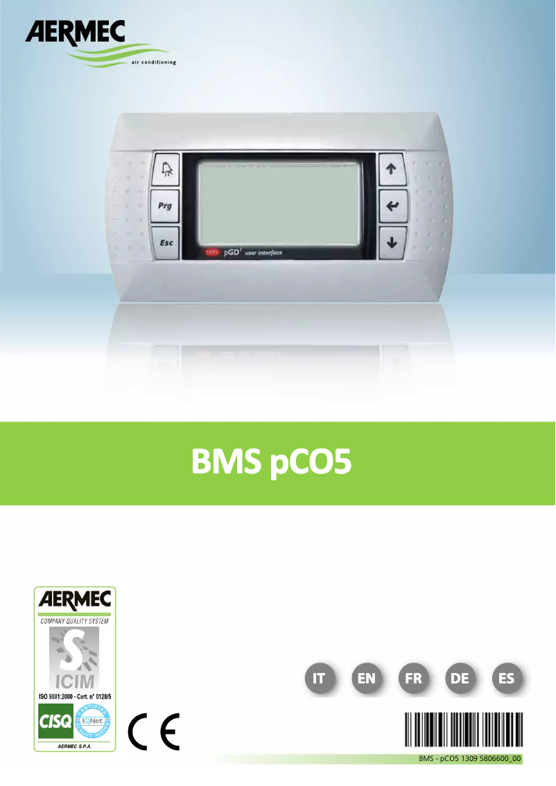 Page 1 de la notice Manuel utilisateur Aermec BMS PCO5