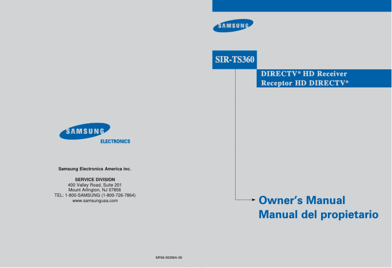 Page n°1 - Manuel utilisateur Samsung SIR-TS360