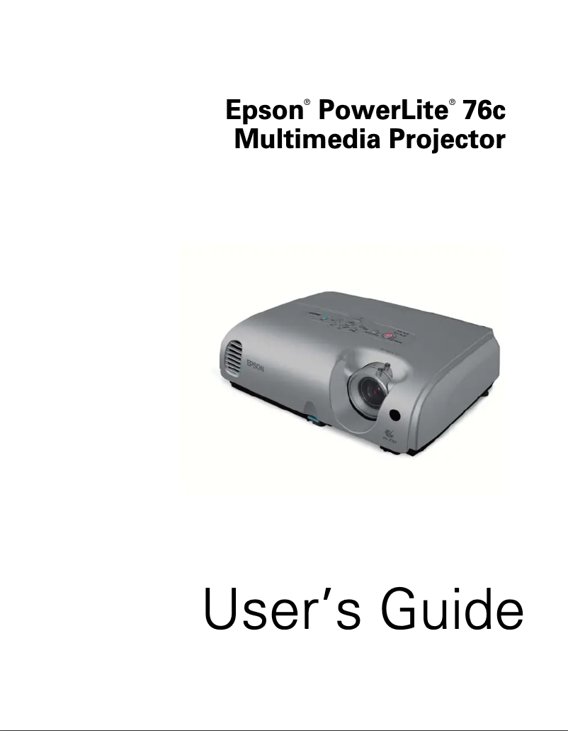 Page 1 de la notice Manuel utilisateur Epson PowerLite 76c