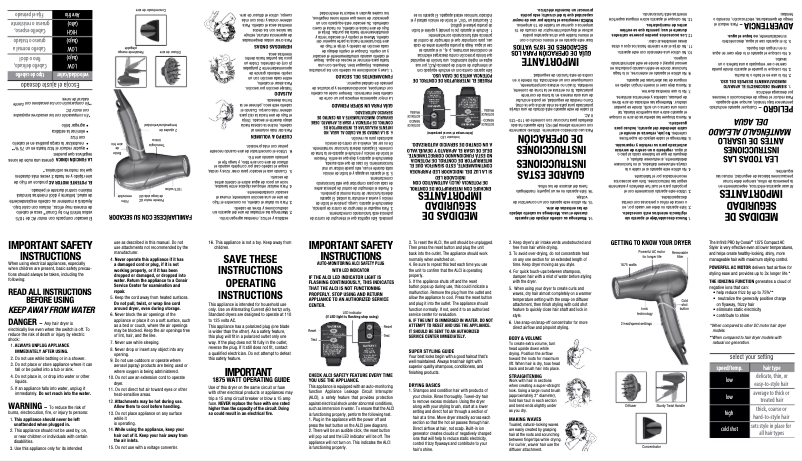 Page 1 de la notice Manuel utilisateur Conair 270NR