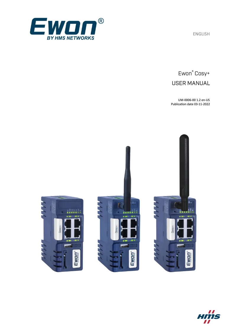 Page 1 de la notice Manuel utilisateur EWON Cosy+
