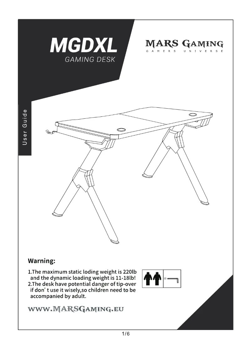 Page 1 de la notice Manuel utilisateur Mars Gaming MGDXL