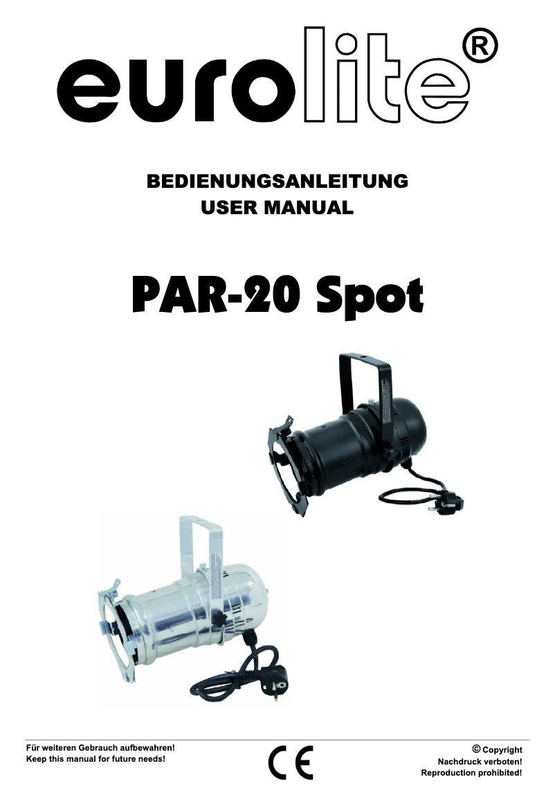 Page n°1 - Manuel utilisateur Eurolite PAR-20
