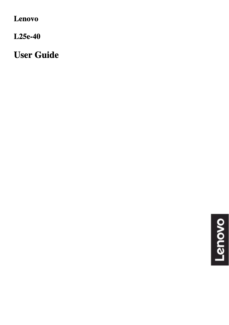 Page n°1 - Manuel utilisateur Lenovo L25e-40