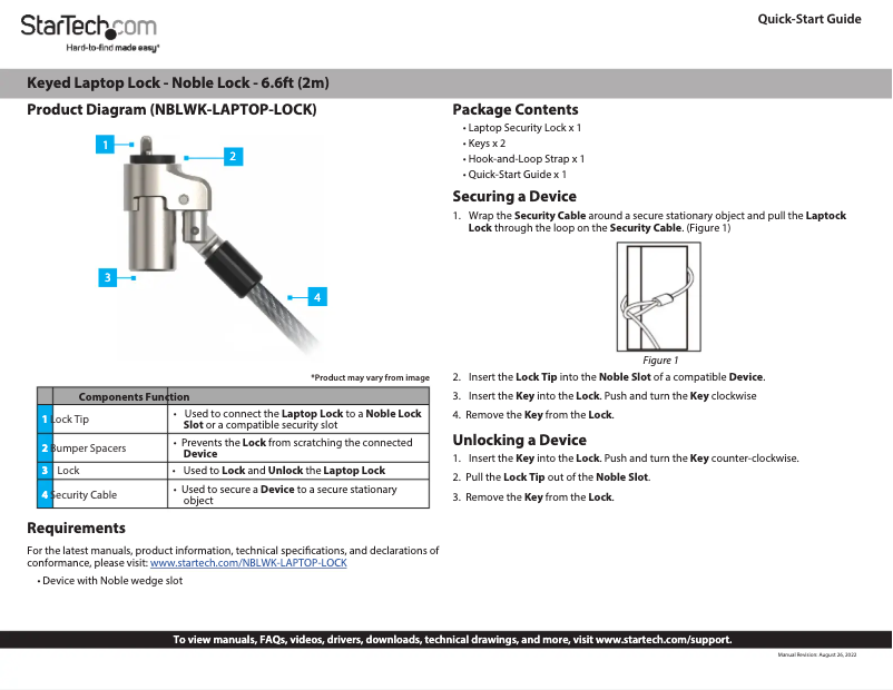 Página 1 del manual Manual de usuario StarTech.com NBLWK-LAPTOP-LOCK