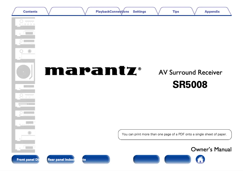 Page 1 de la notice Mode d'emploi Marantz SR5008