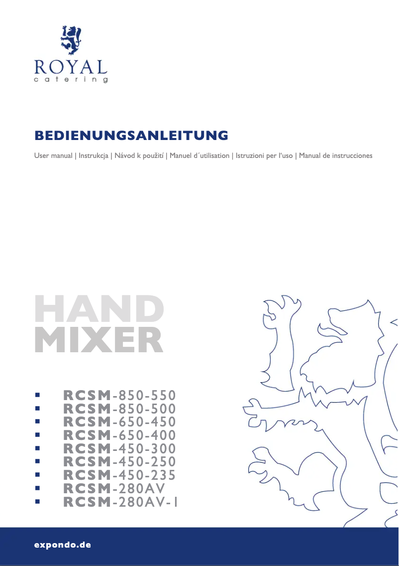 Image de la première page du manuel de l'appareil RCSM-850-550