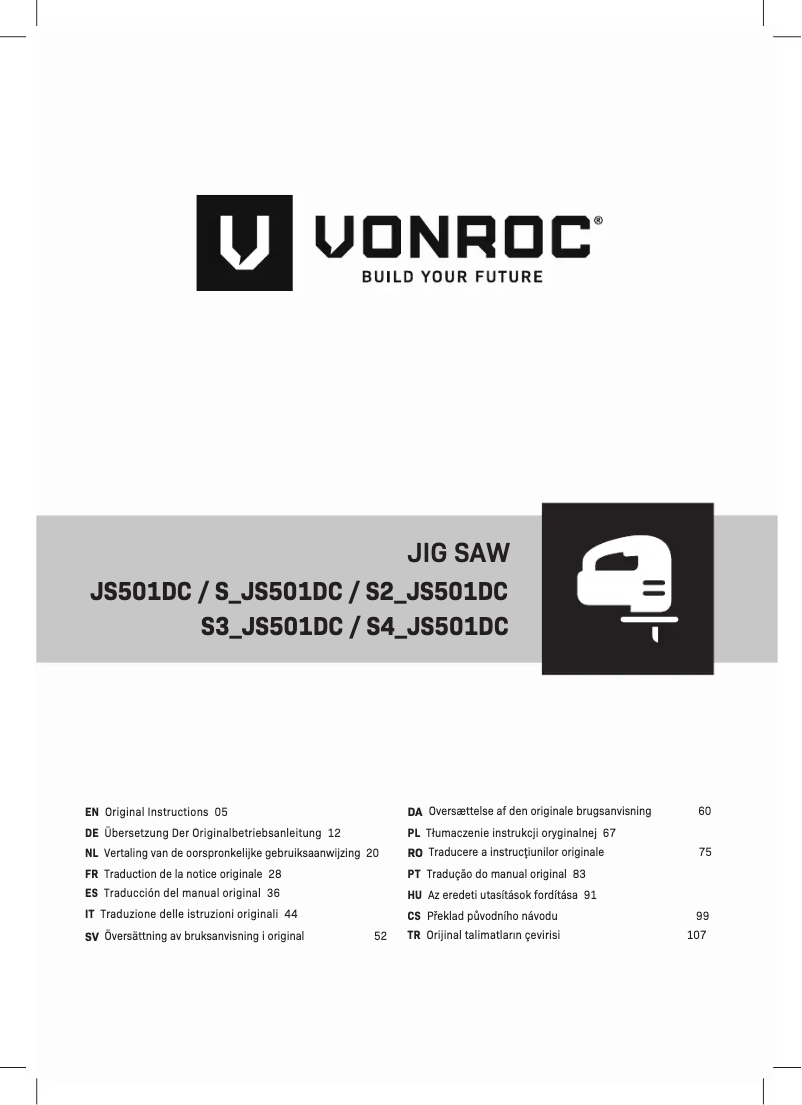 Page n°1 - Manuel utilisateur Vonroc S_JS501DC