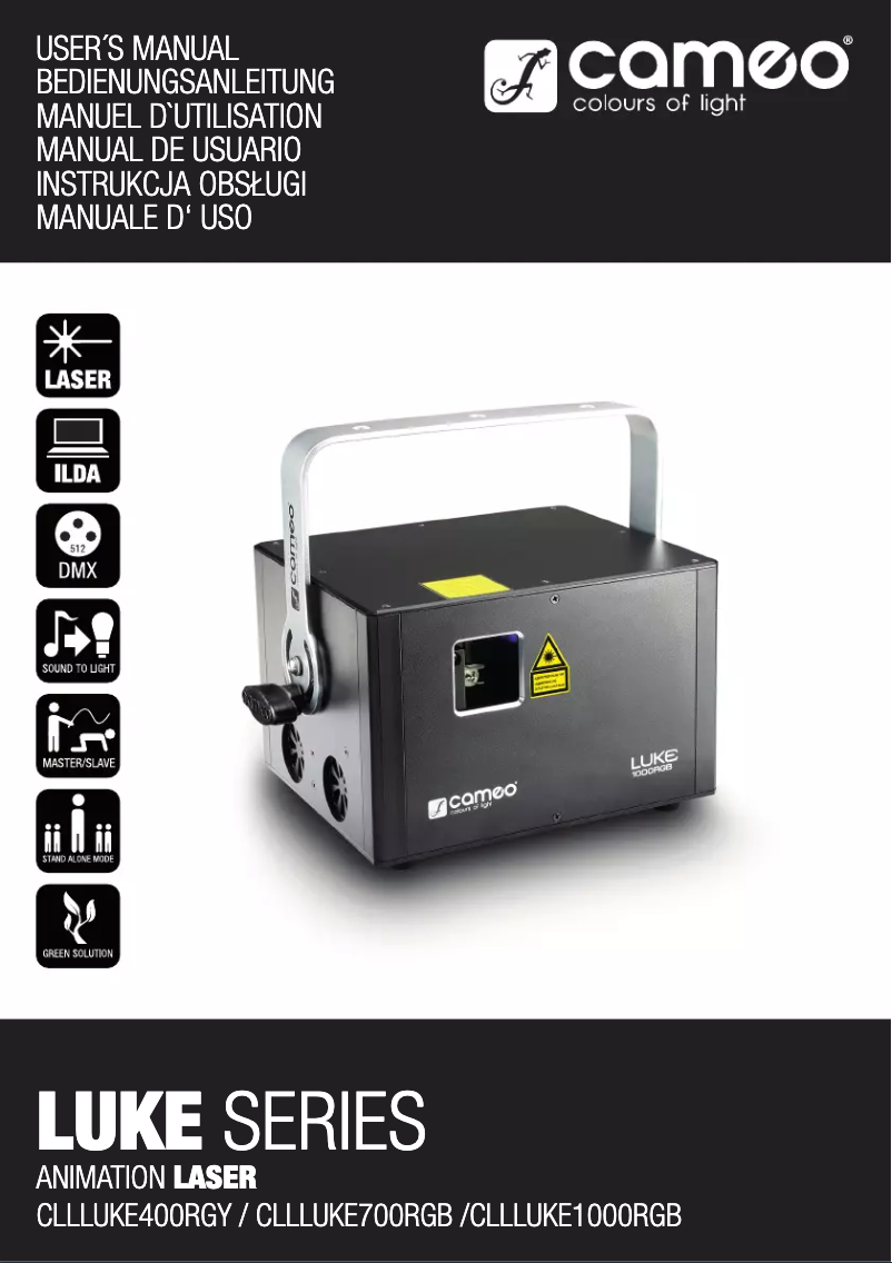 Image de la première page du manuel de l'appareil LUKE 700 RGB