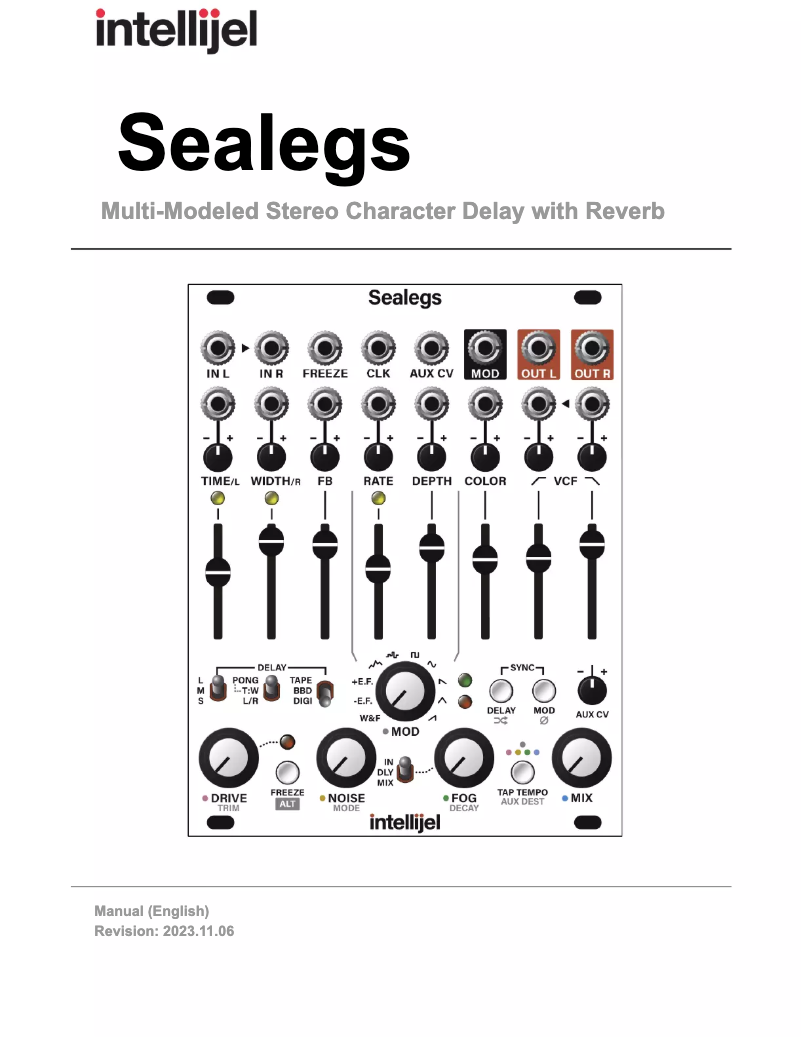 Page n°1 - Manuel utilisateur Intellijel Sealegs