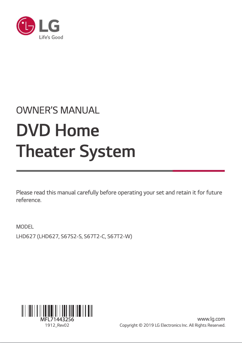 Página 1 del manual Manual de usuario LG LHD627