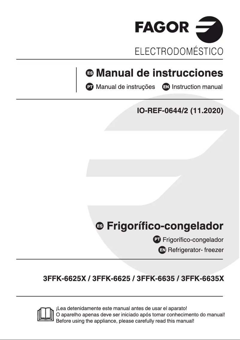 Página 1 del manual Manual de usuario Fagor 3FFK-6625X