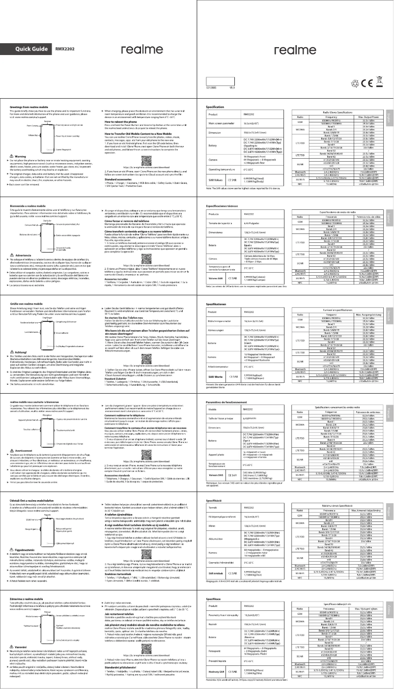 Page 1 de la notice Manuel utilisateur Realme GT Master Edition