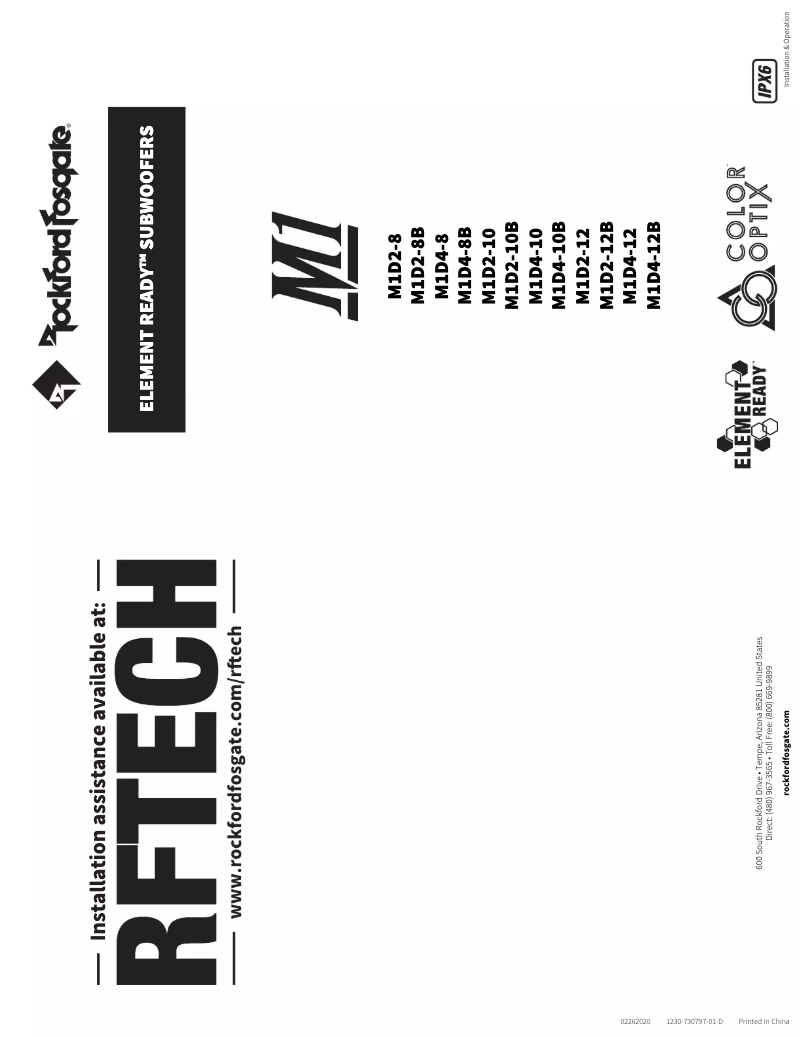 Page 1 de la notice Manuel utilisateur Rockford Fosgate M2D2-10SB