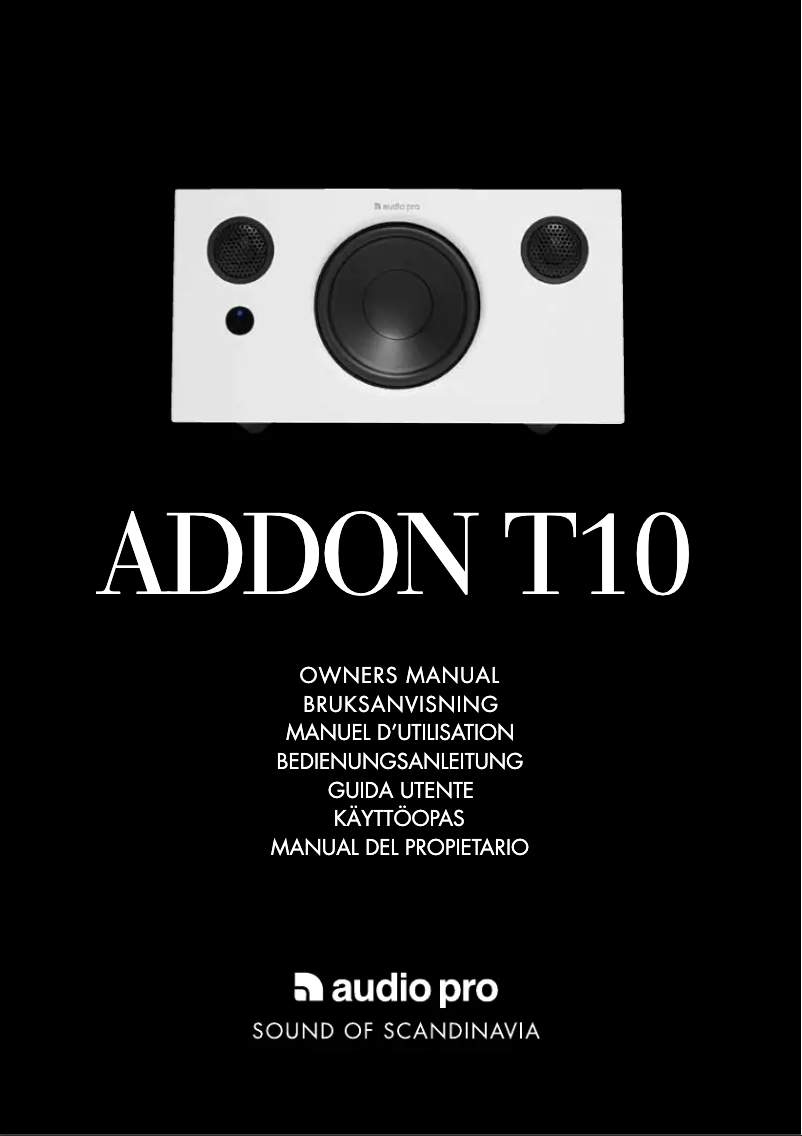 Page 1 de la notice Manuel utilisateur Audio Pro Addon T10