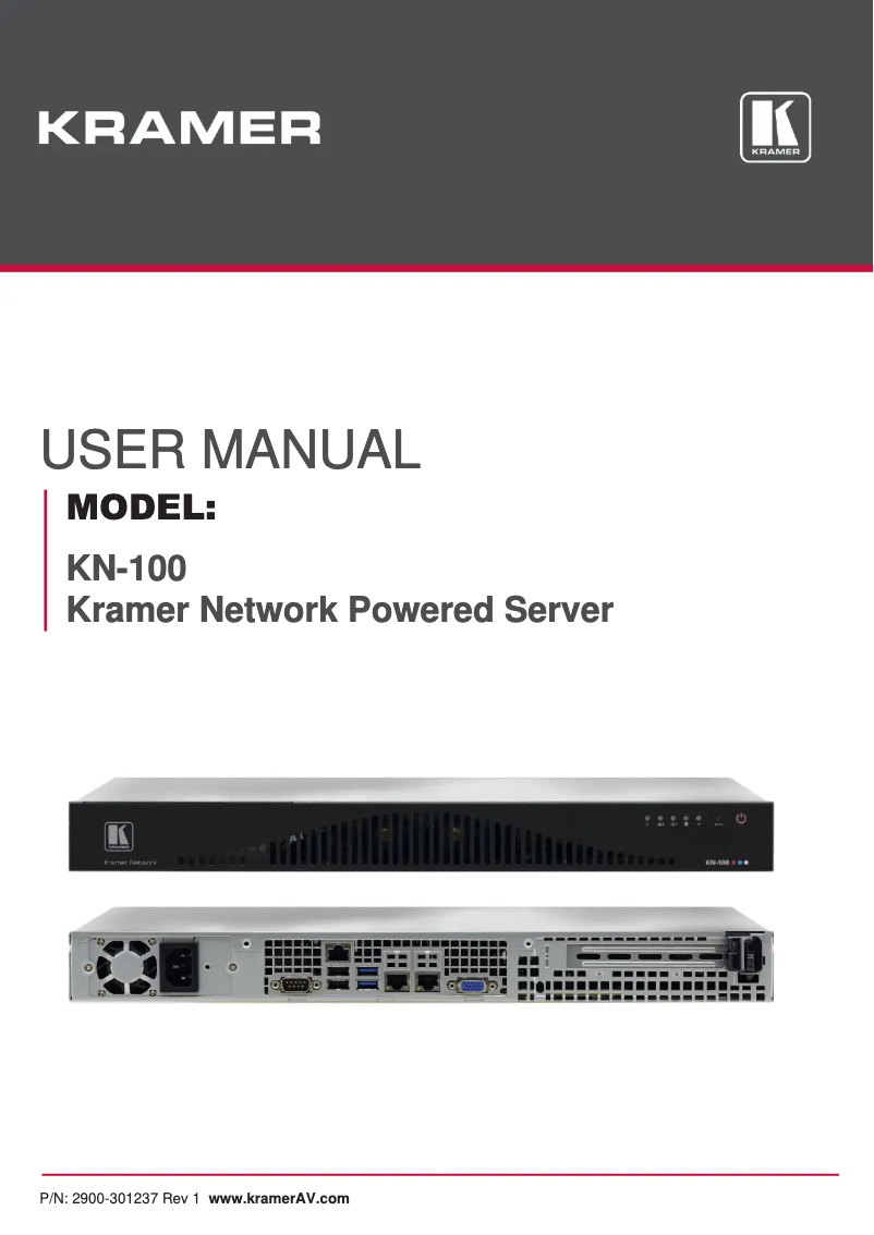 Page n°1 - Manuel utilisateur Kramer KN-100