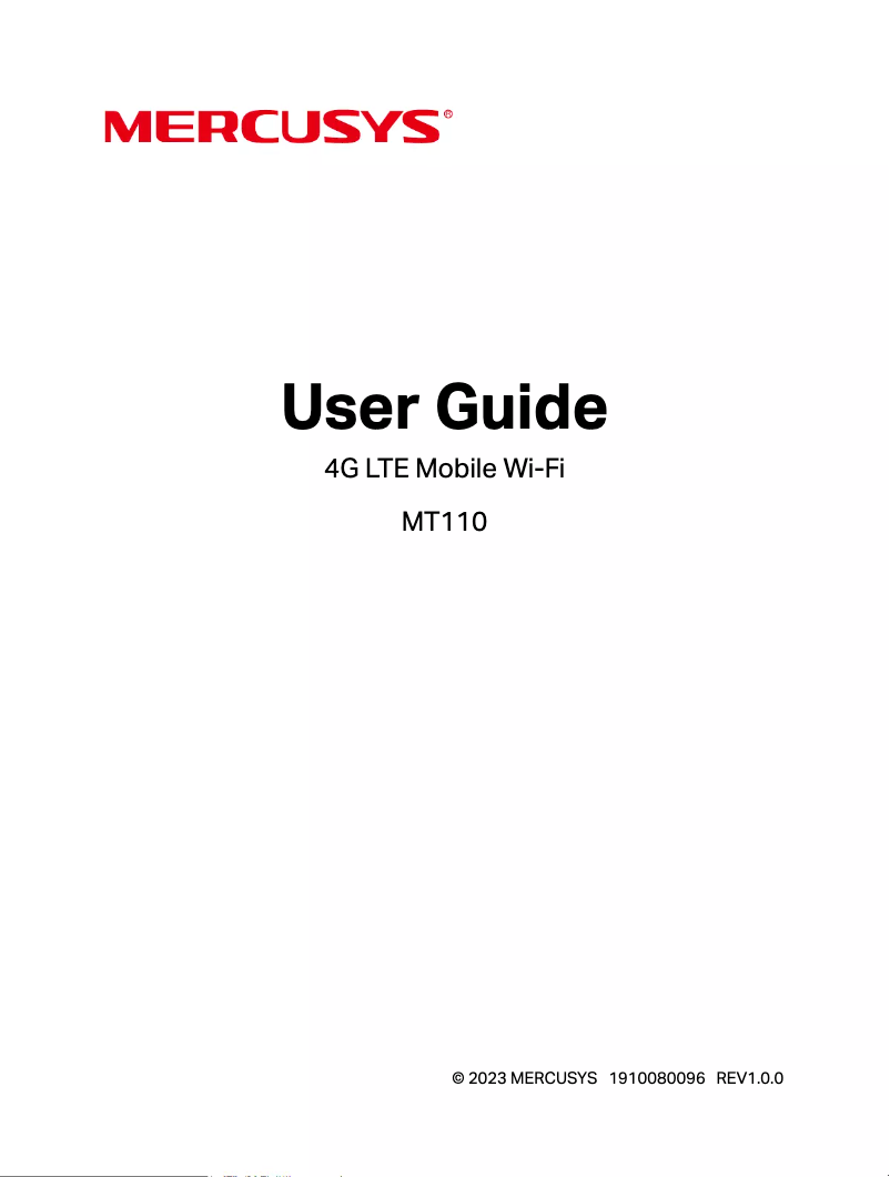 Page n°1 - Manuel utilisateur Mercusys MT110