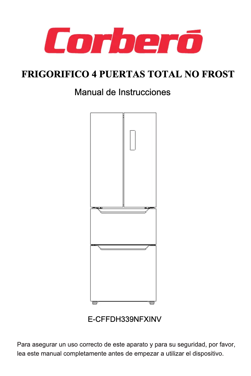 Page 1 de la notice Manuel utilisateur Corbero E-CFFDH339NFXINV