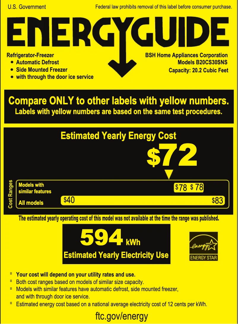 Página 1 del manual Etiqueta energética Bosch B20CS30SNS
