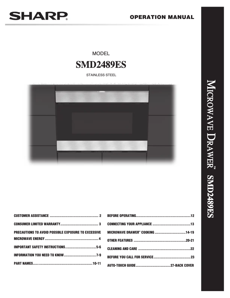 Page n°1 - Manuel utilisateur Sharp SMD2489ES