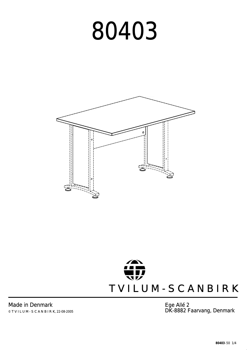 Page 1 de la notice Manuel utilisateur Tvilum 80403