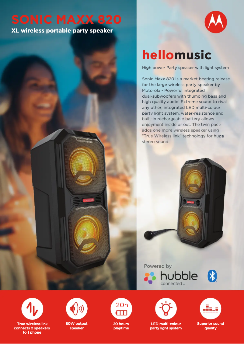 Image de la première page du manuel de l'appareil Sonic Maxx 820