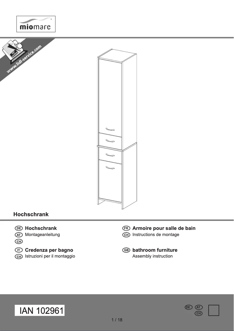 Page 1 de la notice Manuel utilisateur Miomare IAN 102961