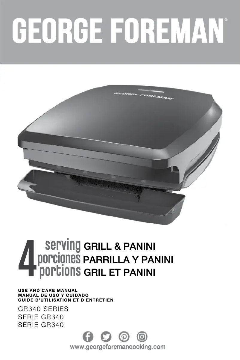 Página 1 del manual Manual de usuario George Foreman GR340FB