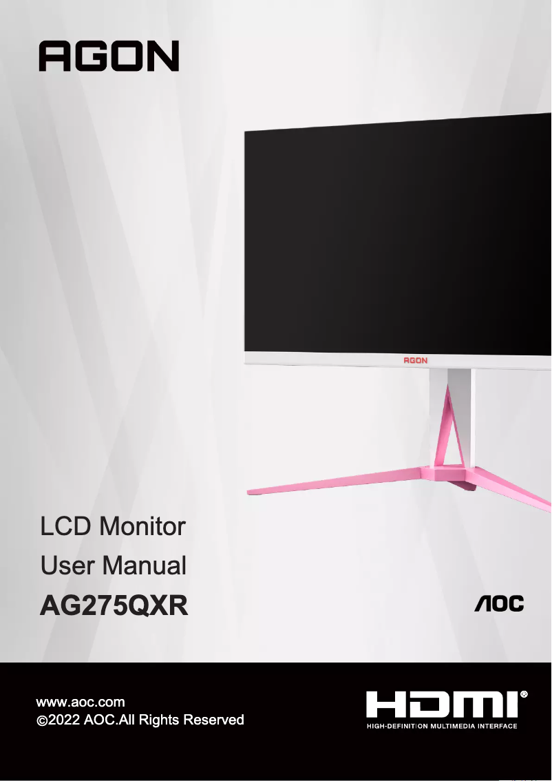 Page 1 de la notice Manuel utilisateur AOC AGON AG275QXR