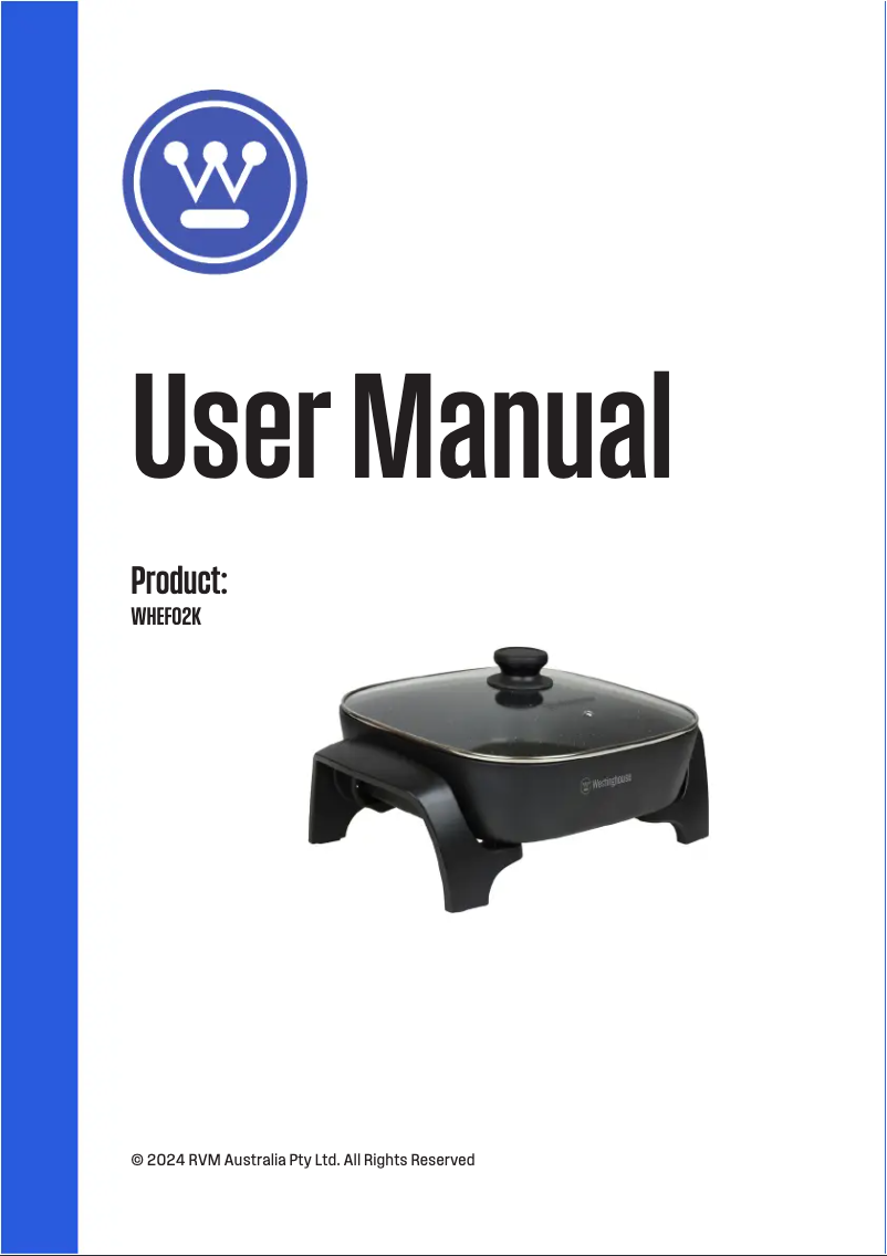 Page 1 de la notice Manuel utilisateur Westinghouse WHEF02K