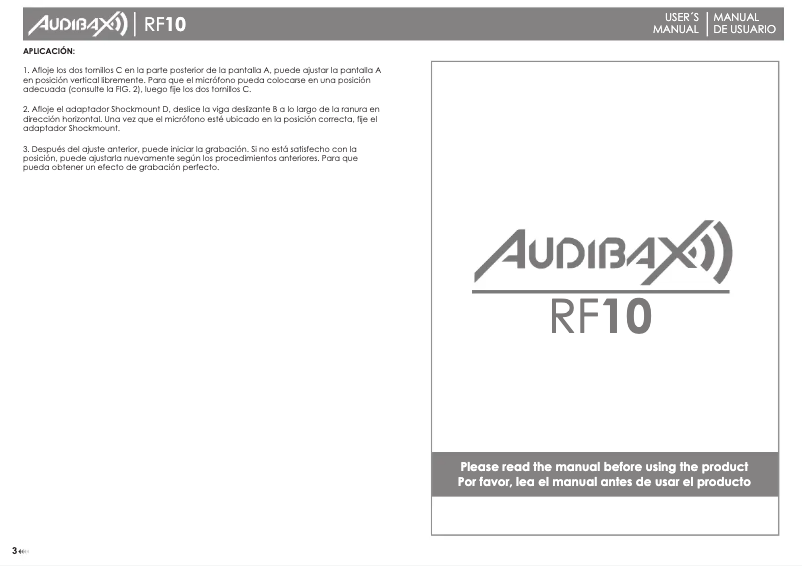 Page n°1 - Manuel utilisateur Audibax RF10