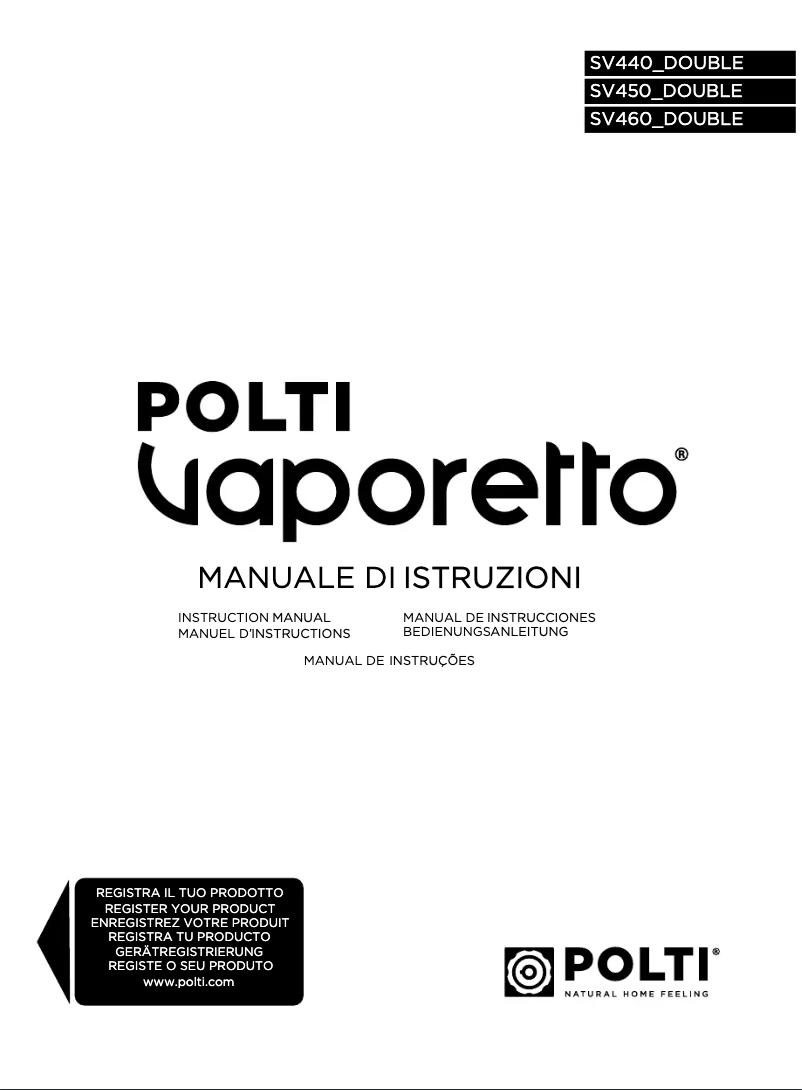 Page n°1 - Manuel utilisateur Polti Vaporetto SV440 Double