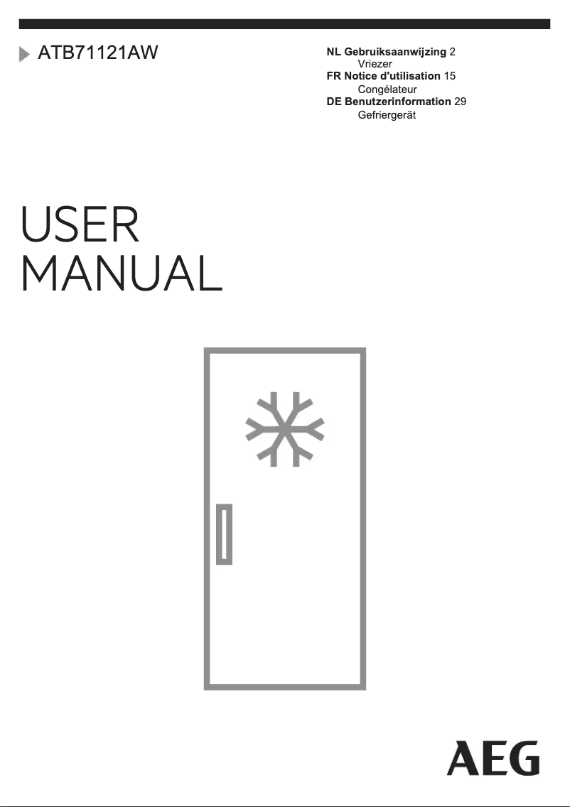Page n°1 - Manuel utilisateur AEG ATB71121AW