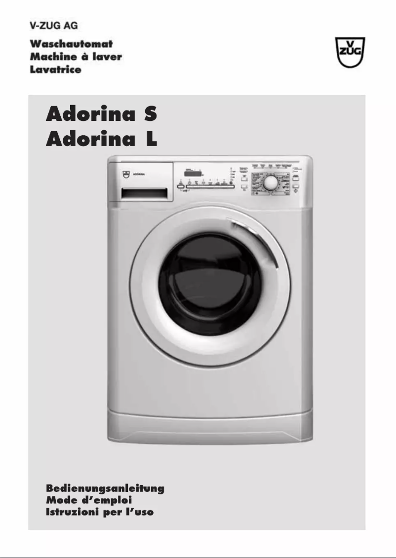 Page 1 de la notice Manuel utilisateur V-Zug Adorina S
