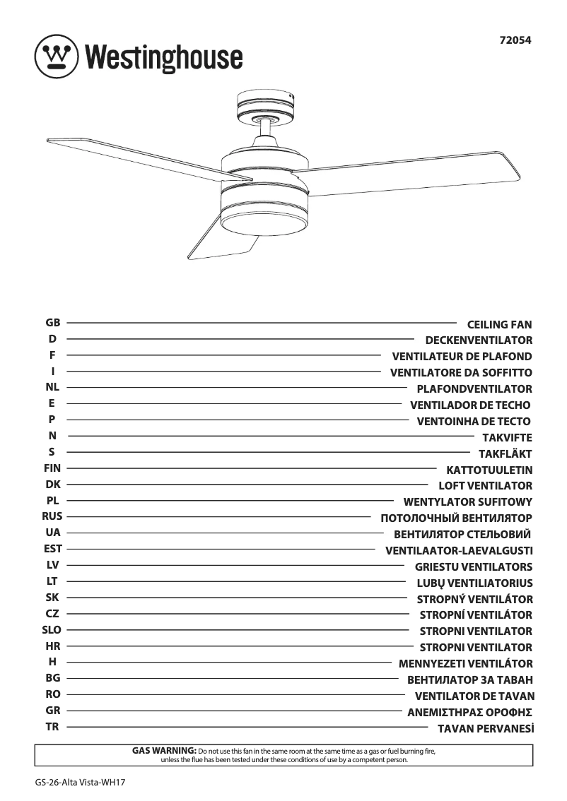Imagen de la primera página del manual del dispositivo 72054