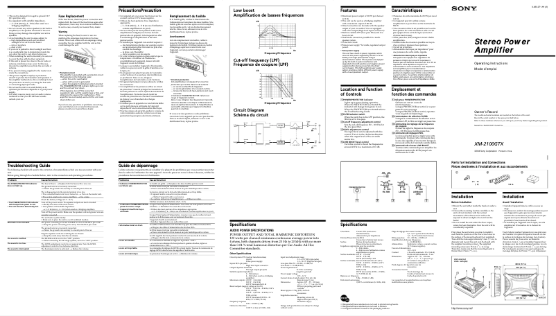 Image de la première page du manuel de l'appareil XM-2100GTX