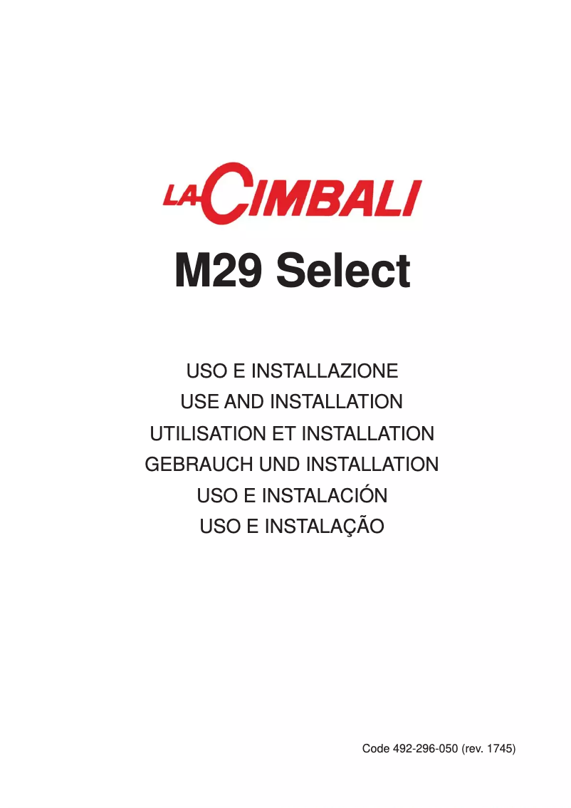 Page n°1 - Manuel utilisateur La Cimbali M29 Select