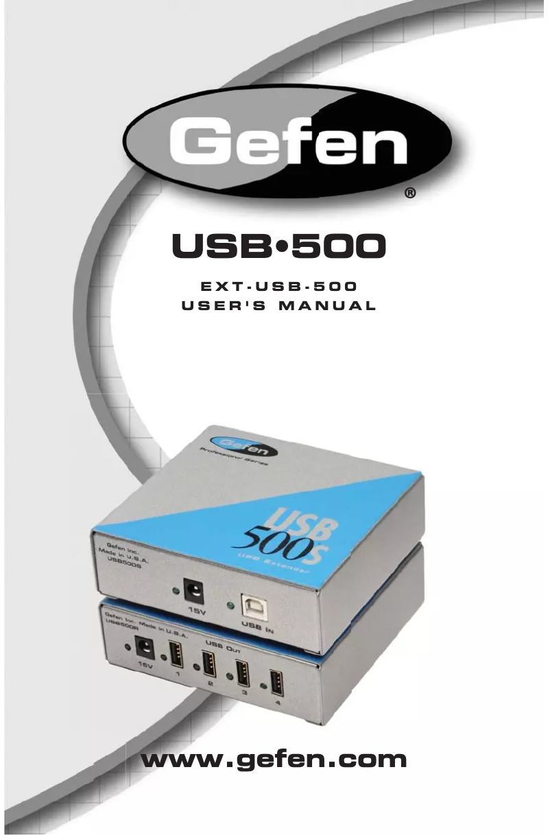 Página 1 del manual Manual de usuario Gefen EXT-USB-500