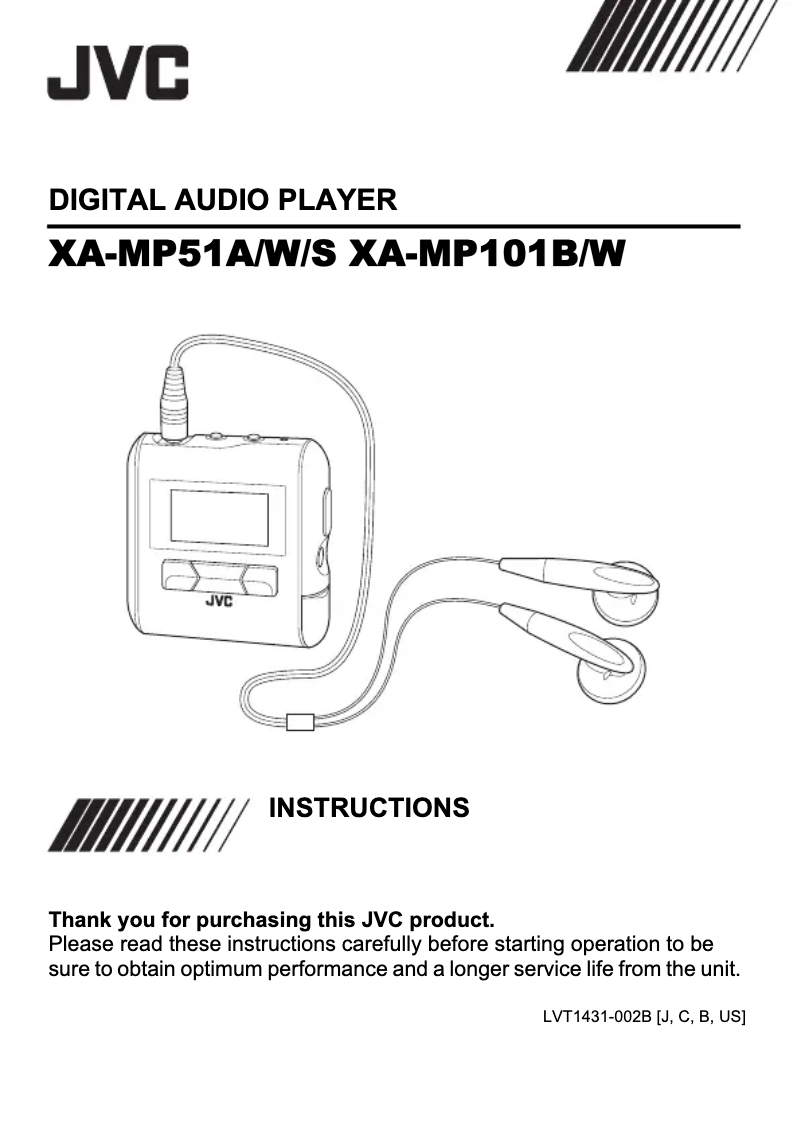 Image de la première page du manuel de l'appareil XA-MP101B
