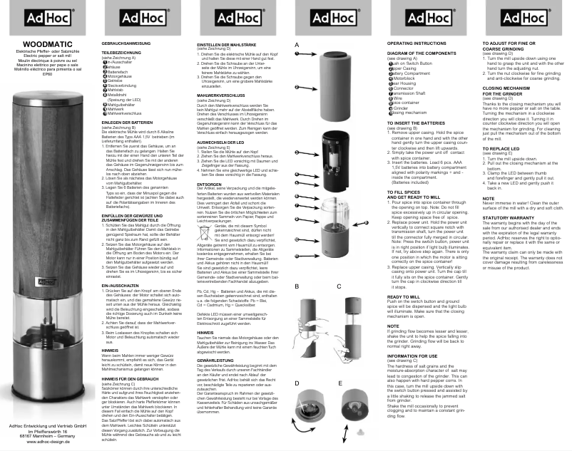 Image de la première page du manuel de l'appareil Woodmatic EP60