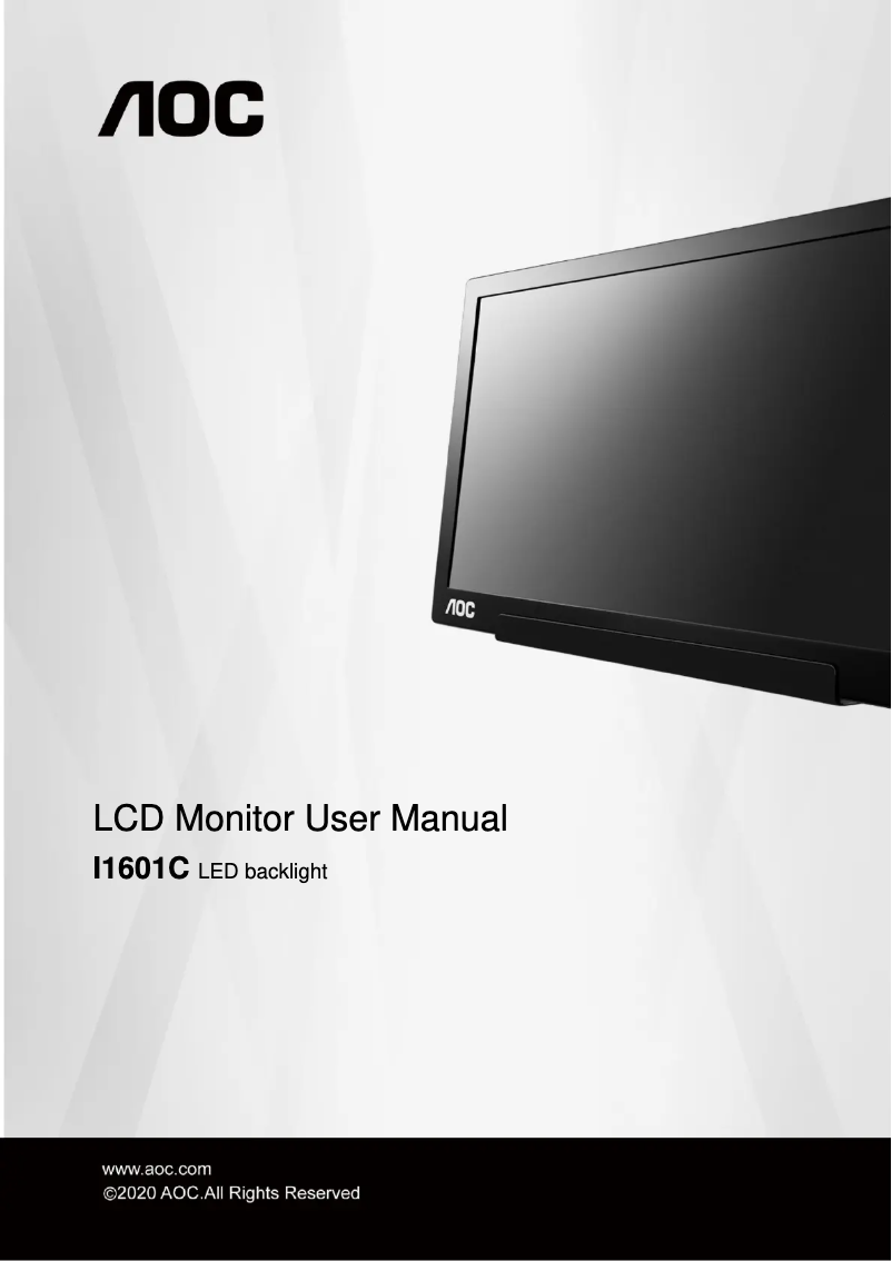 Page n°1 - Manuel utilisateur AOC I1601C