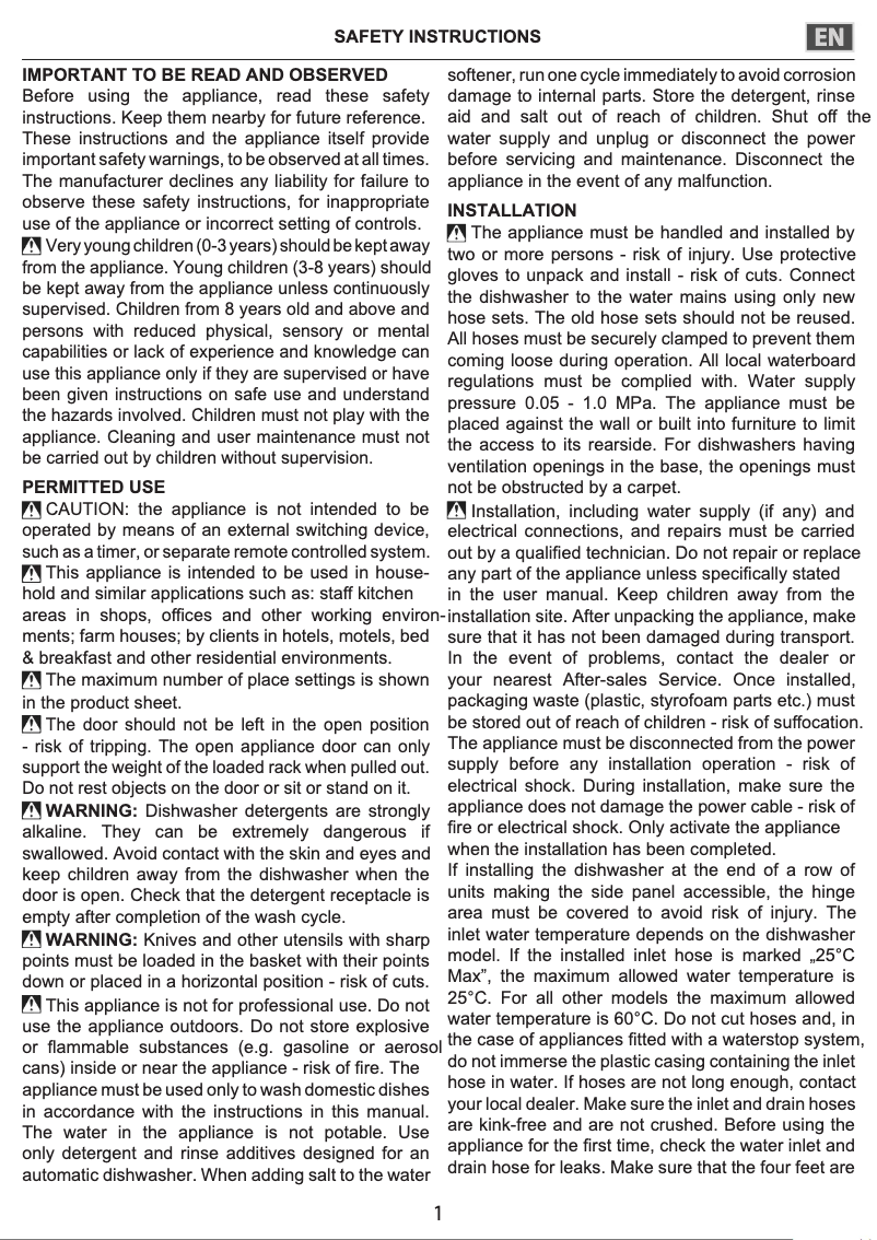 Page n°1 - Guide d'installation Hotpoint HFC 3C26 CW X