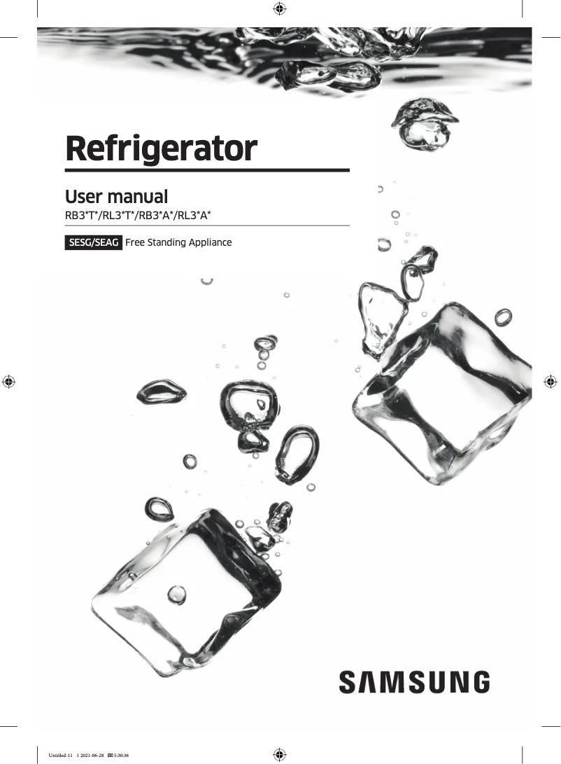 Page n°1 - Manuel utilisateur Samsung RB34T672DSA