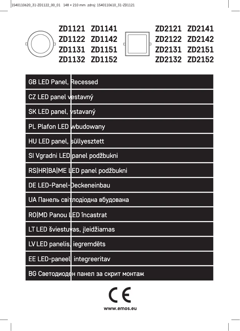 Page 1 de la notice Manuel utilisateur Emos ZD1122