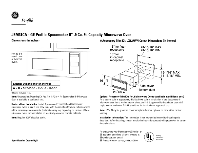 Image de la première page du manuel de l'appareil JEM31CA