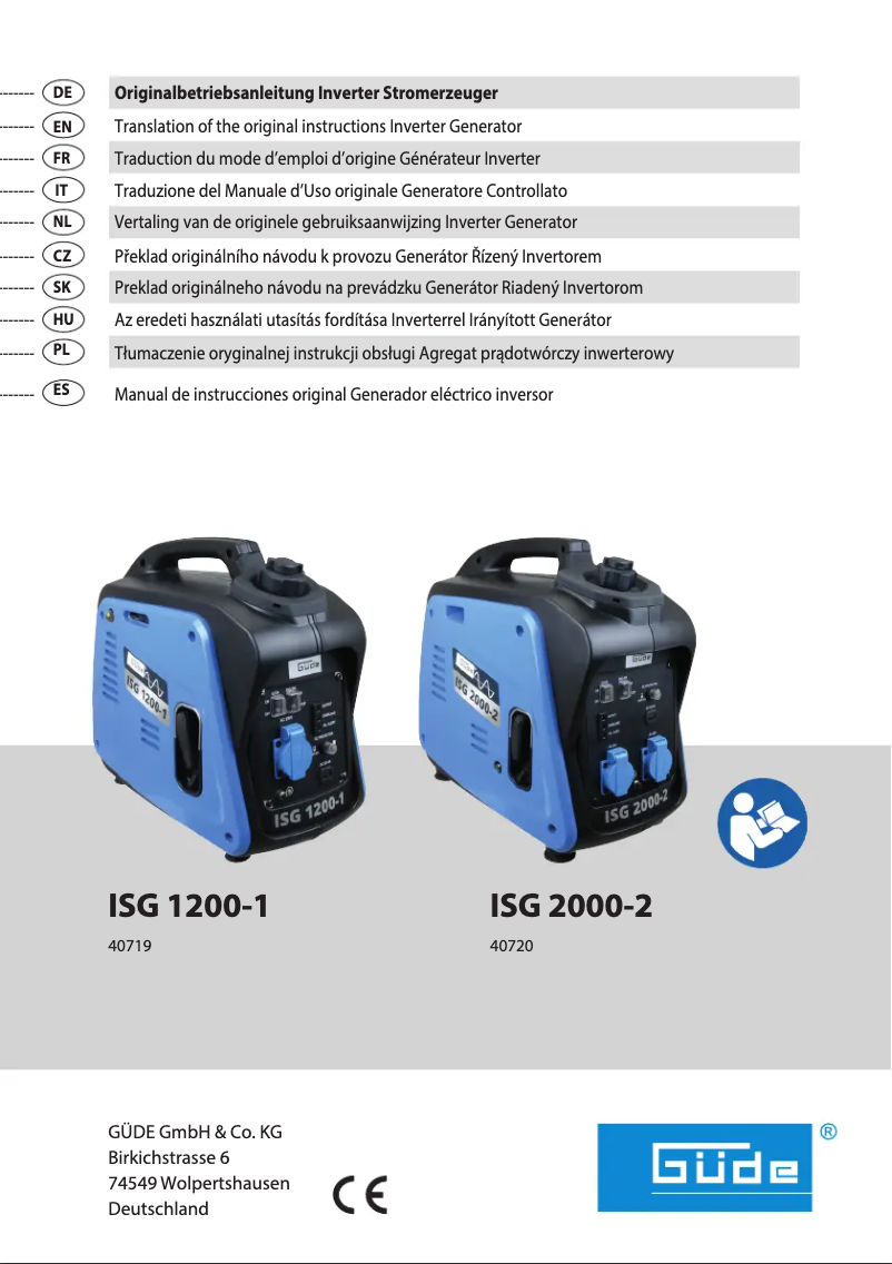 Page 1 de la notice Manuel utilisateur Güde ISG 1200-1