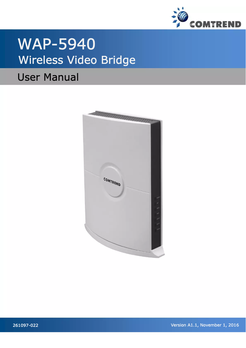 Page n°1 - Manuel utilisateur Comtrend WAP-5940